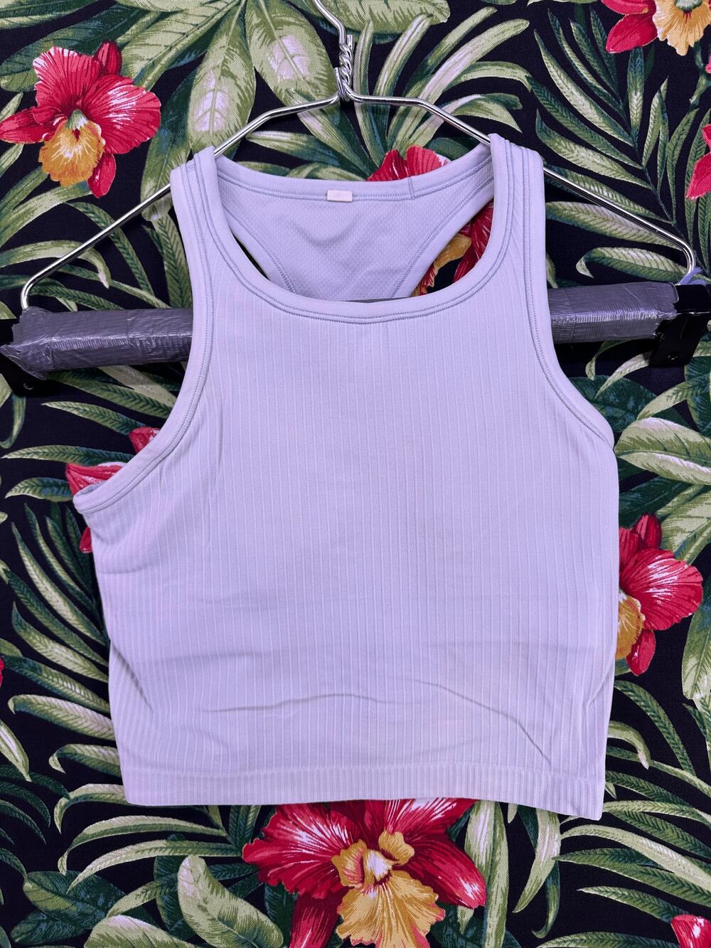 Lululemon Ebb to Street Ribbed Cropped Tank Top Blue Size 6